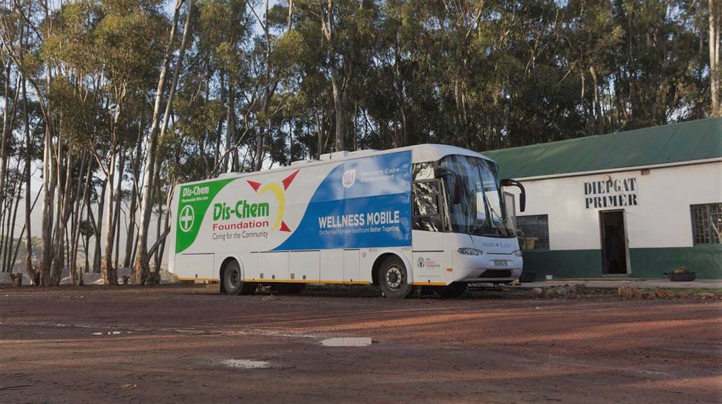 Dischem Foundation Wellness mobile clinic visiting a rural school